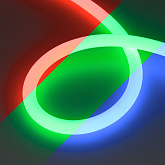 Светодиодная лента герметичная MOONLIGHT-TOP-G280-D18mm 24V RGB 360deg (13 W/m, IP65, 3838, 5m, wire x1) (Arlight, Вывод прямой, 3 года)
