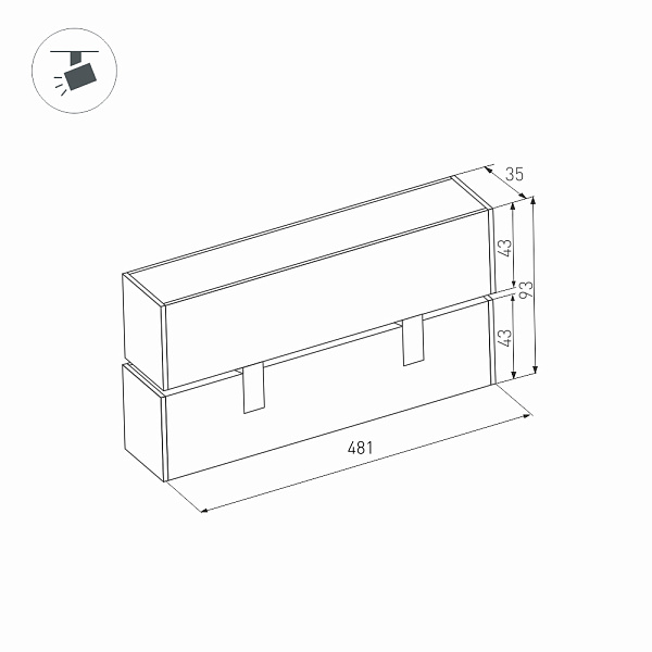 Светильник MAG-LASER-FOLD-45-S480-18W Warm3000 (BK, 15 deg, 24V) (Arlight, IP20 Металл, 5 лет)
