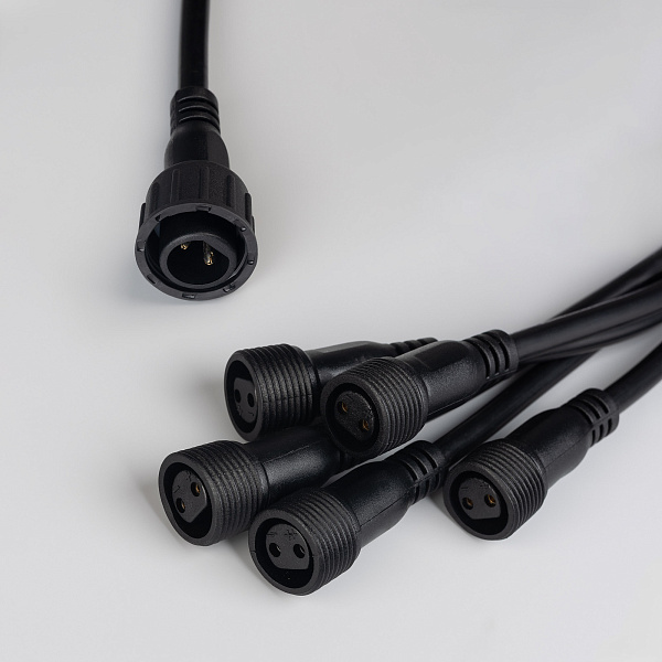Коннектор питания ARD-CLASSIC-SYNC-RGB Black (230V, 5 ports) (Ardecoled, Закрытый) Lednikoff