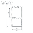 Профиль с экраном SL-LINE-3667-2500 BLACK+OPAL (Arlight, Алюминий) Lednikoff