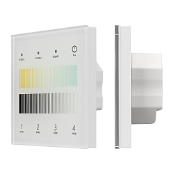 INTELLIGENT ARLIGHT Сенсорная панель SMART-DALI-301-11-4G-3SC-DT8 Белая (230V, встраиваемая, 2.4G) (IARL, IP20 Пластик, 5 лет)
