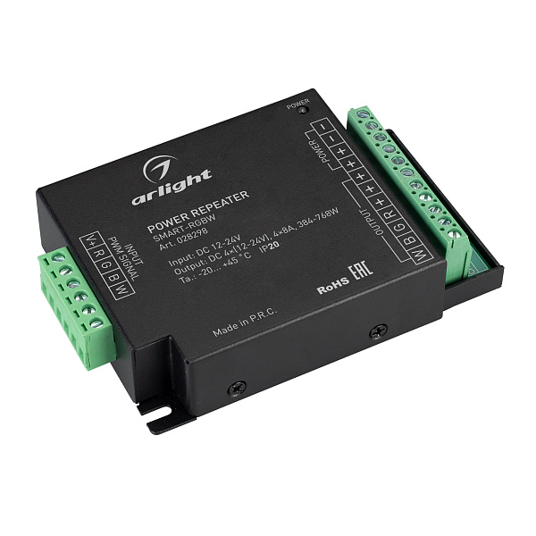 Усилитель SMART-RGBW (12-24V, 4x8A) (Arlight, IP20 Металл, 5 лет) Lednikoff