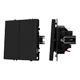 Механизм выключателя двухклавишный непроходной SWT-NOBE-MK02-SFPL-BK (230V, 10A) (Arlight, Черный оникс)