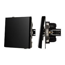 Механизм выключателя одноклавишный проходной SWT-TENDO-MKP1-PL-BK (230V, 10A) (Arlight, Черный)