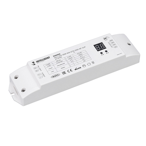 INTELLIGENT ARLIGHT Диммер DALI-202-50W-MIX-DT8-1050-NF-SUF (230V, 1000mА) (IARL, Пластик) Lednikoff