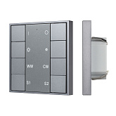INTELLIGENT ARLIGHT Кнопочная панель DALI-201-23-1G-2SC-MIX-DT8-IN Silver (BUS, Frame) (IARL, IP20 Металл, 3 года)