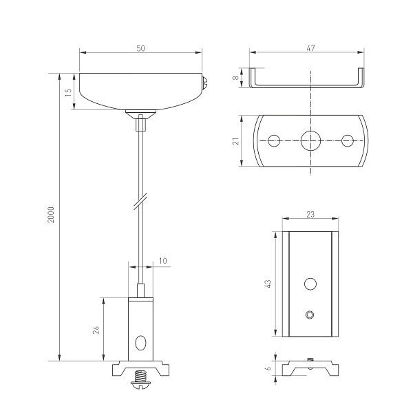 Подвес MAG-HANG-ORIENT-L2000 (WH-SL) (Arlight, Металл)