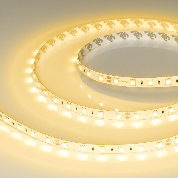 Светодиодная лента RT-B60-10mm 24V Yellow (14.4 W/m, IP20, 5060, 5m) (Arlight, 14.4 Вт/м, IP20) Lednikoff