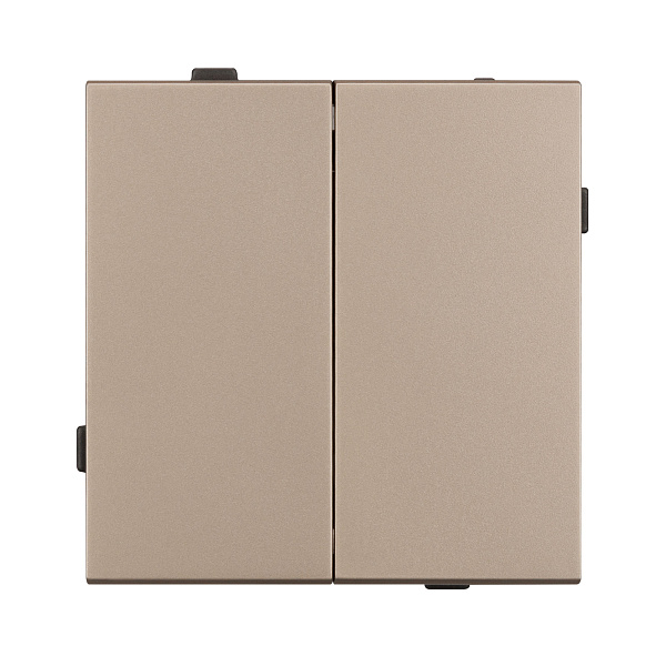Механизм выключателя двухклавишный проходной SWT-TENDO-MKP2-PL-GD (230V, 10A) (Arlight, Песочный) Lednikoff