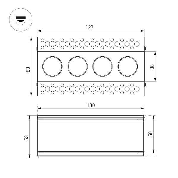 Светильник MS-ORIENT-BUILT-TRIMLESS-TC-S38x127-10W Warm3000 (WH-BK, 30 deg, 230V) (Arlight, IP20 Металл, 5 лет) Lednikoff
