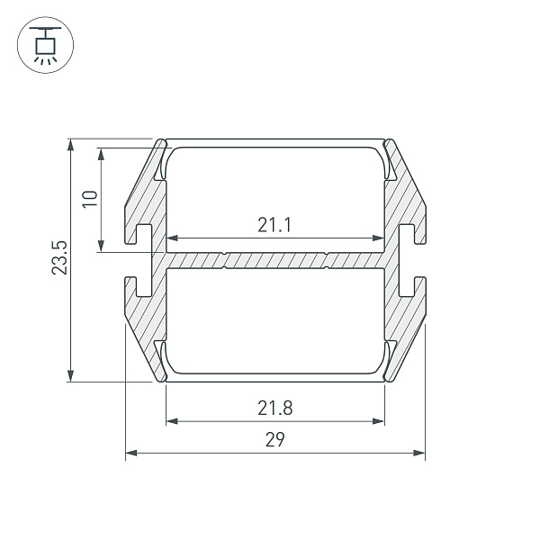 Профиль PLS-LOCK-DUAL-2000 ANOD (Arlight, Алюминий) Lednikoff