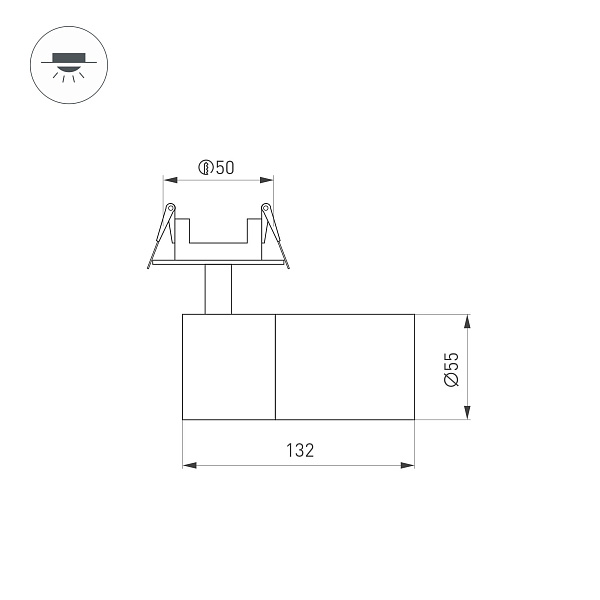 Светильник LGD-ARTEMIS-BUILT-FLAP-R55-12W Warm3000 (BK, 8-80 deg, 230V) (Arlight, IP20 Металл, 5 лет) Lednikoff