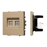 Механизм сдвоенной телефонной розетки SCT-NOBE-MTL2-SFPL-GD (RJ-11, 4C) (Arlight, Золотой песок)