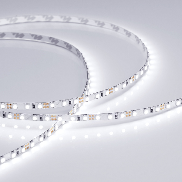 Светодиодная лента RT-A120-5mm 12V White6000 (9.6 W/m, IP20, 2835, 5m) (Arlight, 9.6 Вт/м, IP20) Lednikoff