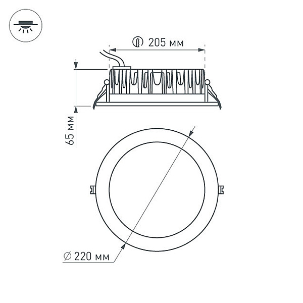 Светодиодный светильник LTD-220WH-FROST-30W White 110deg (Arlight, IP44 Металл, 3 года) Lednikoff