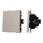 ARL NOBE Выключатель проходной 1 кл подсветка софт-тач кашемир SWT-MKP1-SFPL-L-CA (250V, 10A) (Arlight, -)