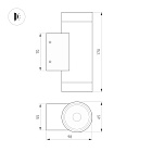 Светильник LGD-RAY-WALL-TWIN-R65-2x9W Warm3000 (GR, 23 deg, 230V) (Arlight, IP65 Металл, 3 года) Lednikoff