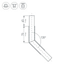 Угол PLS-LOCK-H25-L135 (с экраном MAT-L) (Arlight, Металл) Lednikoff