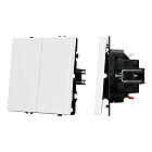 Механизм выключателя двухклавишный проходной SWT-NOBE-MKP2-SFPL-WH (230V, 10A) (Arlight, Белый кварц) Lednikoff