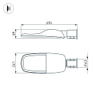 Светильник OXOR-TURI-604х241-80W Warm3000 (GR, 144x75 deg, 230V) IP66 (Arlight, -) Lednikoff