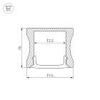 Профиль с экраном ALU-SLIM-H15-2000 ANOD+FROST (Arlight, Алюминий) Lednikoff