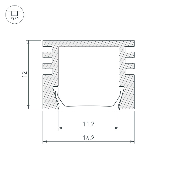 Профиль PDS-S-3000 ANOD (Arlight, Алюминий) Lednikoff