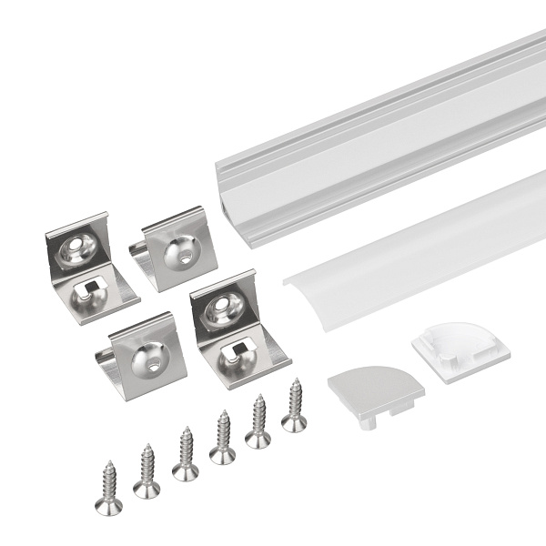Профиль с экраном SL-KANT-H16-2000 ANOD+OPAL (Arlight, Алюминий) Lednikoff