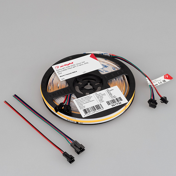 Светодиодная лента SPI-COB-X378-12mm 24V Warm3000-PX63-BPT (7 W/m, IP20, 5m) (Arlight, бегущий огонь) Lednikoff