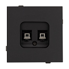 Механизм компьютерной розетки двойной SCT-TENDO-MPC2-SFPL-BK (RJ-45, CAT6) (Arlight, Матовый черный) Lednikoff