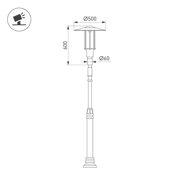 Светильник OXOR-SHADL-C-500x600-35W Day4000 (BK-ST, 120 deg, 230V) IP65 (Arlight, -) Lednikoff