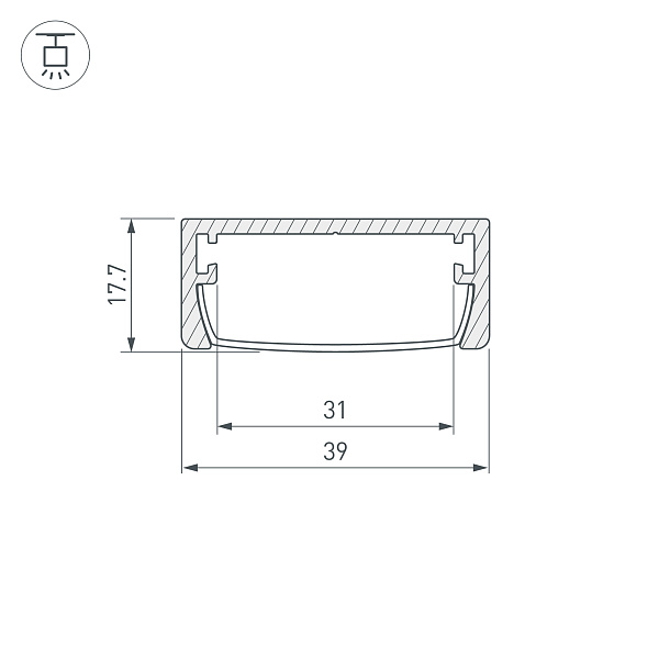 Профиль ARH-WAVE-2000 BLACK (Arlight, Алюминий) Lednikoff