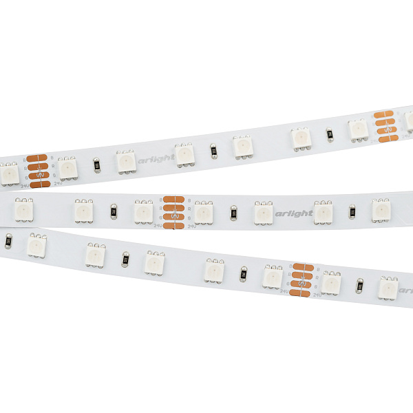 Светодиодная лента RT 2-5000 24V RGB 2x (5060, 300 LED, LUX) (Arlight, 14.4 Вт/м, IP20) Lednikoff
