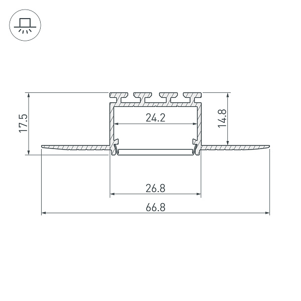 Профиль PLS-F-HIDE-3000 (Arlight, Алюминий) Lednikoff