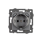Механизм розетки с USB зарядкой SCT-MUAA-PL-GR-V (250V, 16A) (Arlight, -) Lednikoff