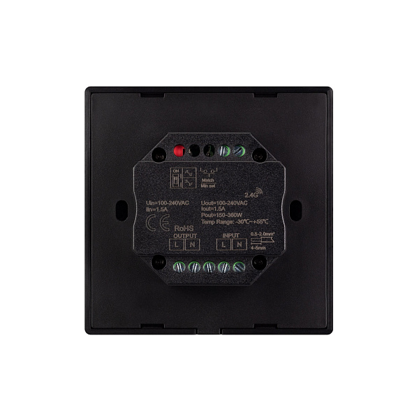 INTELLIGENT ARLIGHT Роторная панель SMART-TRIAC-601-32-DIM-IN Black (230V, 1.5A, 2.4G) (IARL, IP20 Пластик, 5 лет) Lednikoff