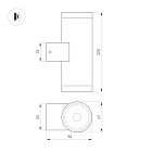 Светильник LGD-RAY-WALL-TWIN-R65-2x12W Day4000 (GR, 6 deg, 230V) (Arlight, IP65 Металл, 3 года) Lednikoff