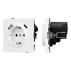 Механизм розетки с USB зарядкой SCT-TENDO-MUAC-SFPL-WH (230V, 16A) (Arlight, Матовый белый) Lednikoff