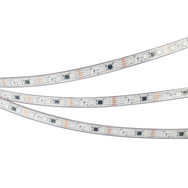Светодиодная лента герметичная SPI-PS-B60-12mm 12V RGB-PX3-BPT (12 W/m, IP67, 5060, 5m) (Arlight, бегущий огонь) Lednikoff