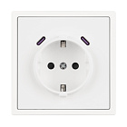 ARL NOBE Розетка зк со шторками с USB тип C+С софт-тач белый кварц SCT-MUCC-SFPL-WH (250V, 16A) (Arlight, -) Lednikoff