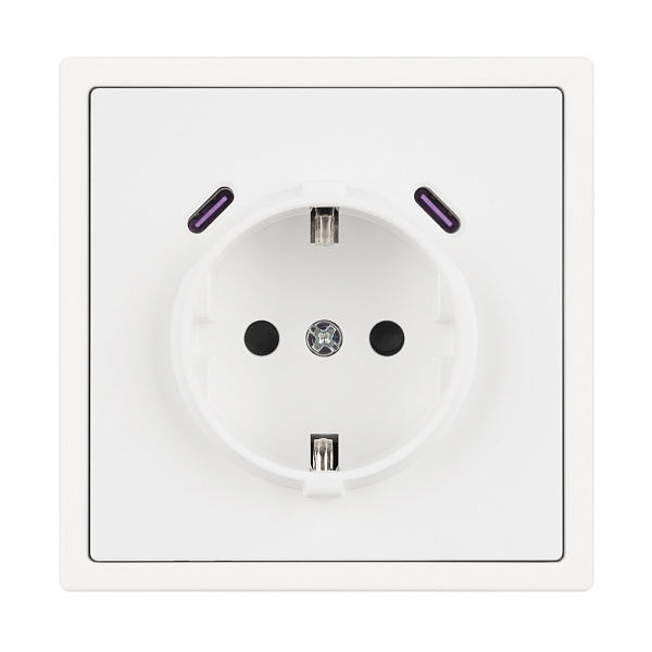 ARL NOBE Розетка зк со шторками с USB тип C+С софт-тач белый кварц SCT-MUCC-SFPL-WH (250V, 16A) (Arlight, -) Lednikoff