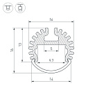 Профиль ARH-ROUND-D16-2000 ANOD (Arlight, Алюминий) Lednikoff