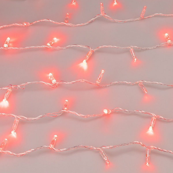 Светодиодная гирлянда ARD-STRING-CLASSIC-1000-CLEAR-100LED-PULSE Red (230V, 7W) (Ardecoled, IP65) Lednikoff