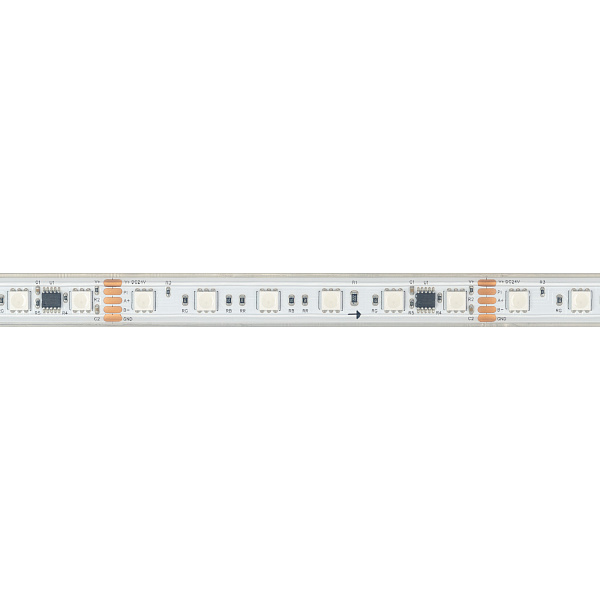 Светодиодная лента герметичная DMX-PS-B60-15mm 24V RGB-PX6 (15W/m, IP67, 5060, 5m) (Arlight, -) Lednikoff