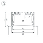Профиль с экраном SL-LINIA62-F-2500 WHITE+OPAL (Arlight, Алюминий) Lednikoff