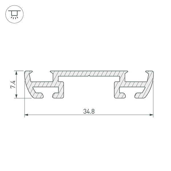 Профиль-держатель PHS-A-BASE-H7.4-2000 ANOD (Arlight, Алюминий) Lednikoff