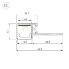 Профиль FANTOM-BENT-W12-TOP-EDGE-2000 ANOD (Arlight, Алюминий) Lednikoff