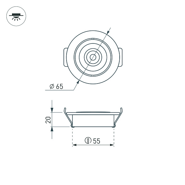 Светодиодный светильник LTM-R65WH 5W Day White 10deg (Arlight, IP40 Металл, 3 года) Lednikoff