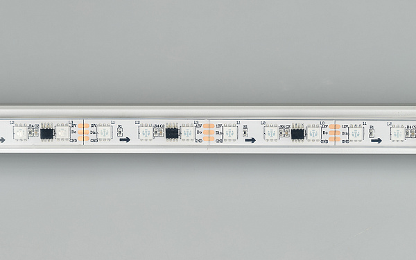 Светодиодная лента SPI-5000PGS-5060-60 12V Cx3 RGB (12mm, 14.4W, IP67) (Arlight, Закрытый, IP67) Lednikoff