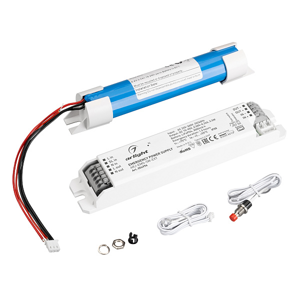Блок аварийного питания ARJ-EMG-5W-EXT (10-90V, 1.5H, LiFePO4) (Arlight, IP20 Пластик, 3 года) Lednikoff
