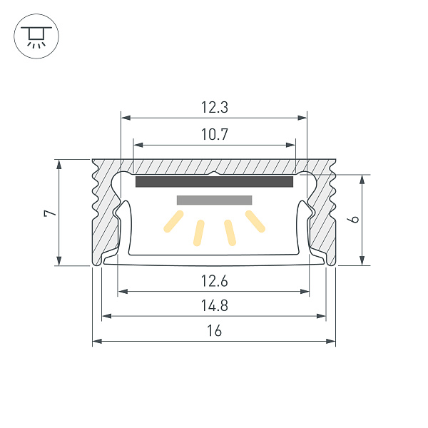 Профиль SL-SLIM-H7-3000 ANOD (BY) (Arlight, Алюминий) Lednikoff